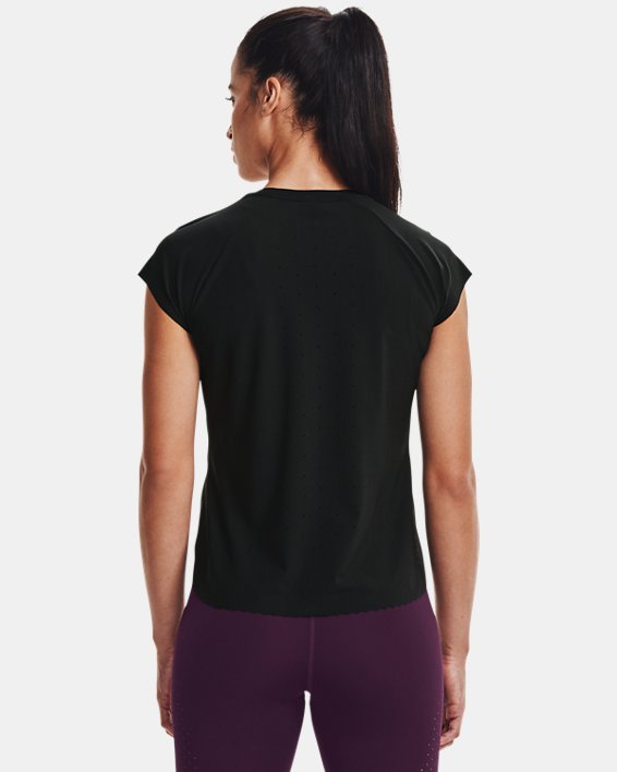 女士UA RUSH™ Perf短袖T恤, Black, pdpMainDesktop image number 2